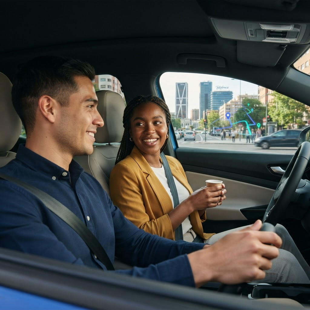Personas compartiendo un trayecto diario en RideMate